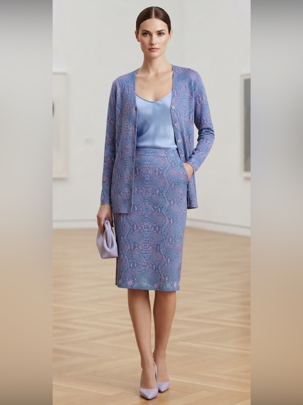 NWT Gabriella T knit skirt set made in Italy